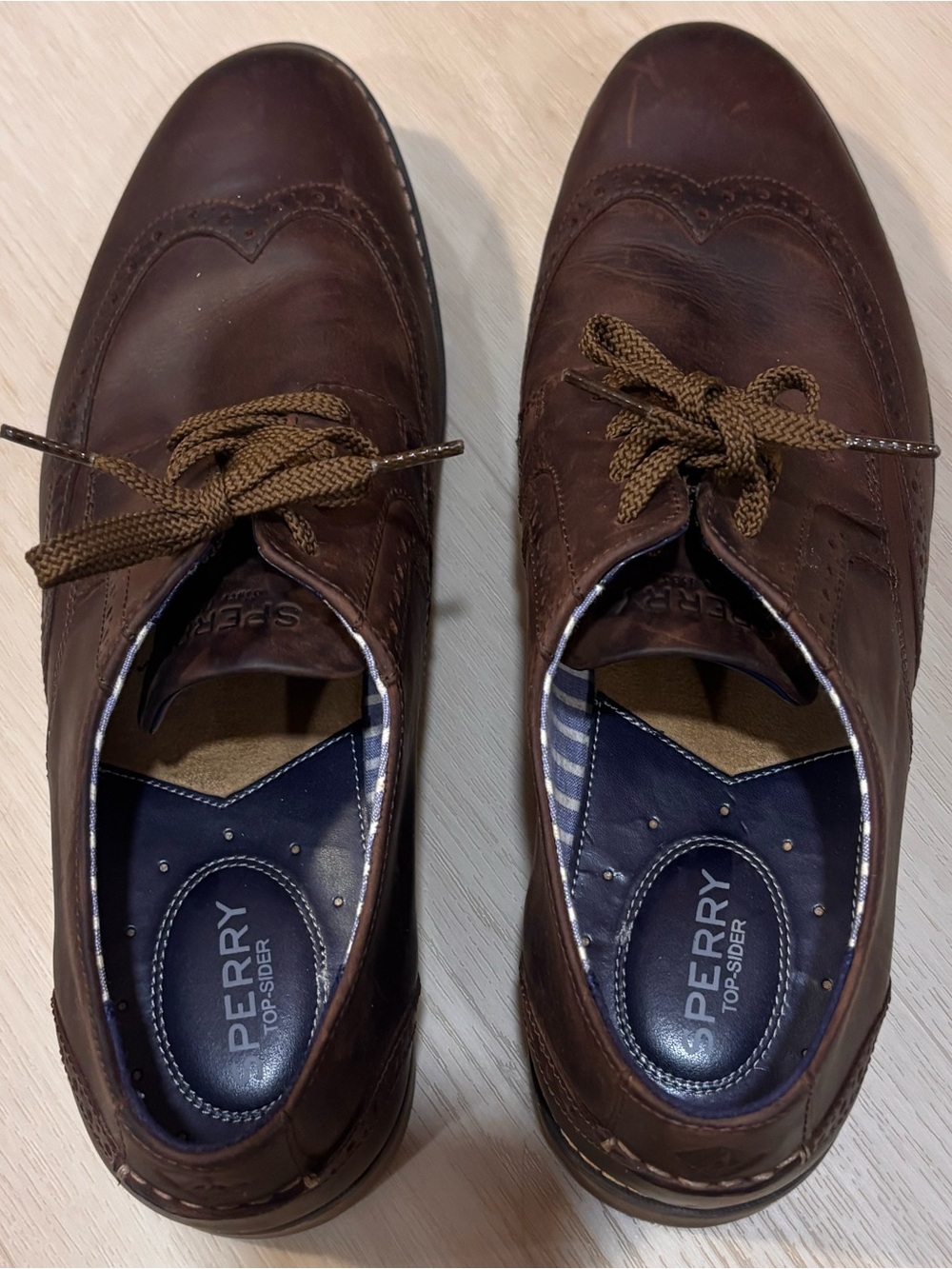 Sperry Men’s Dark Brown Leather Wingtip Derbys